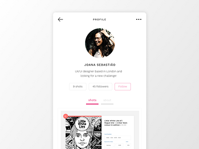 Daily UI :: 006 006 dailyui dribbble light pink profile user white