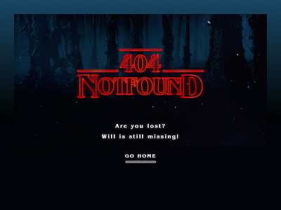 Daily UI :: 008 008 404 8 black challenge dailyui dark not found page red series stranger things