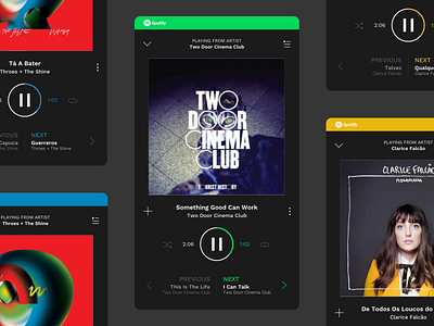 Daily UI :: 009 009 9 music player blue buttons dailyui dark green playlist red spotify yellow