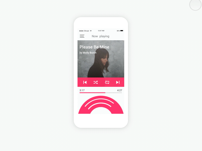 Hello Dribbble! 👋🏻 animation app gif interface mobile motion music player principle sketch ui ux