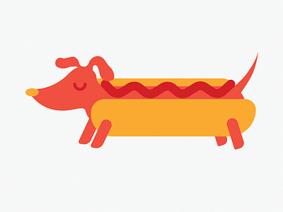 It's A Weiner Weiner Dog! dog hot dog illustration ketchup puppy weiner