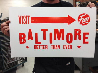 Learning to Letterpress with Globe Posters baltimore globe posters learning letterpress mica red retro visit