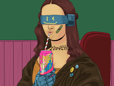 Mona Lisa Overdrive boardgame branding character classic cyberpunk design fantasy illustration mona lisa nft