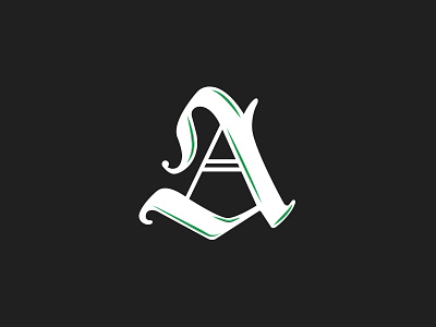 A is for Absinthe a alphabet letter lettermark logo nashville oldstyle typography