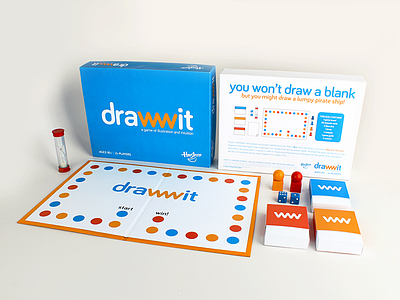 drawwit bariol board game drawwit logo nashville package design packaging round