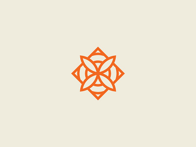 Flower branding florist flower geometric logo logomark nashville orange simple thick lines