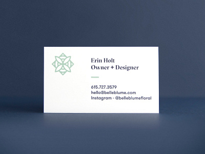 Belle Blume Business Cards branding business cards collateral floral florist flower logo design nashville print thick lines typography