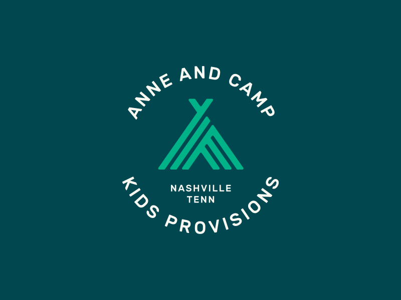 Anne and Camp Branding anne and camp badge branding camping kids logo nashville simple tent thick lines