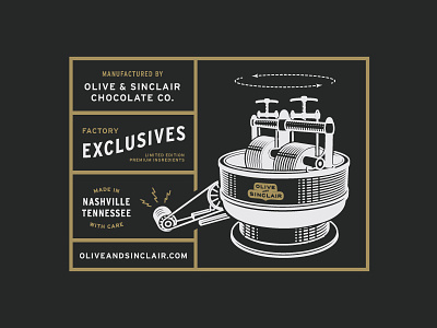 Factory Exclusives branding chocolate illustration letterpress limited edition olive and sinclair two color