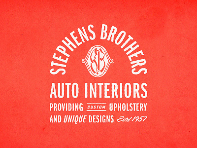 Stephens Brothers badge branding ddc logo lost type nashville print stephens brothers typography upholstery