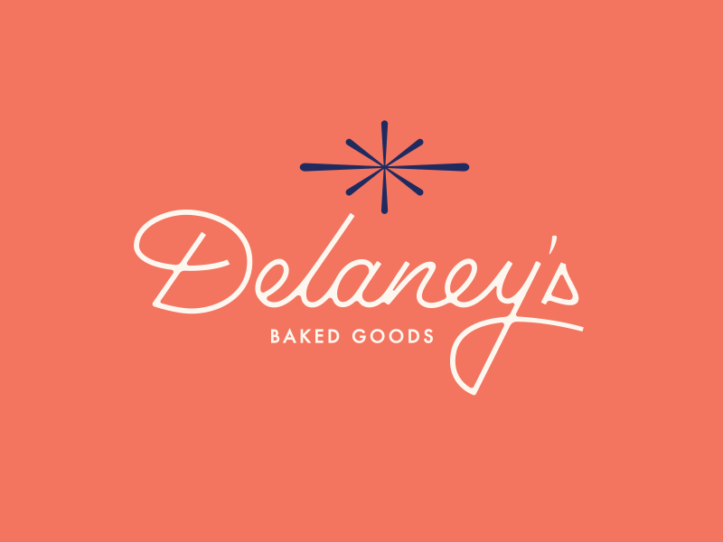 Delaney's badge bakery branding hand lettering mid century nashville patch script type lockup typography