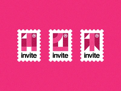 3 INVITES! dribbble dribbble invitation dribbble invite helvetica invites invites giveaway postage stamp simple stamp texture tickets