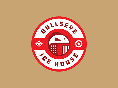 Bullseye Icehouse badge bullseye circle fishing fishing rod geometric ice house logo minneapolis minnesota sign simple target type lockup