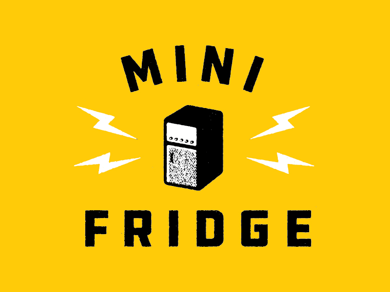 MINI FRIDGE band band logo branding concert fridge illustration lightning logo lost type mini mini cooper music yellow