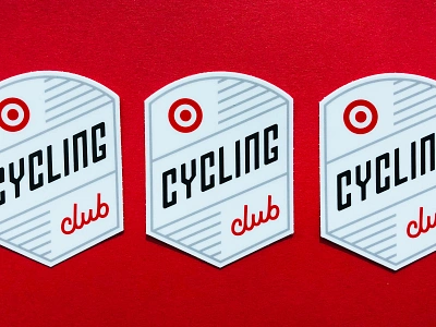 Target Cycling Club angled type badge badge design bicycle branding bullseye custom type cycling logo patch script sticker target typography