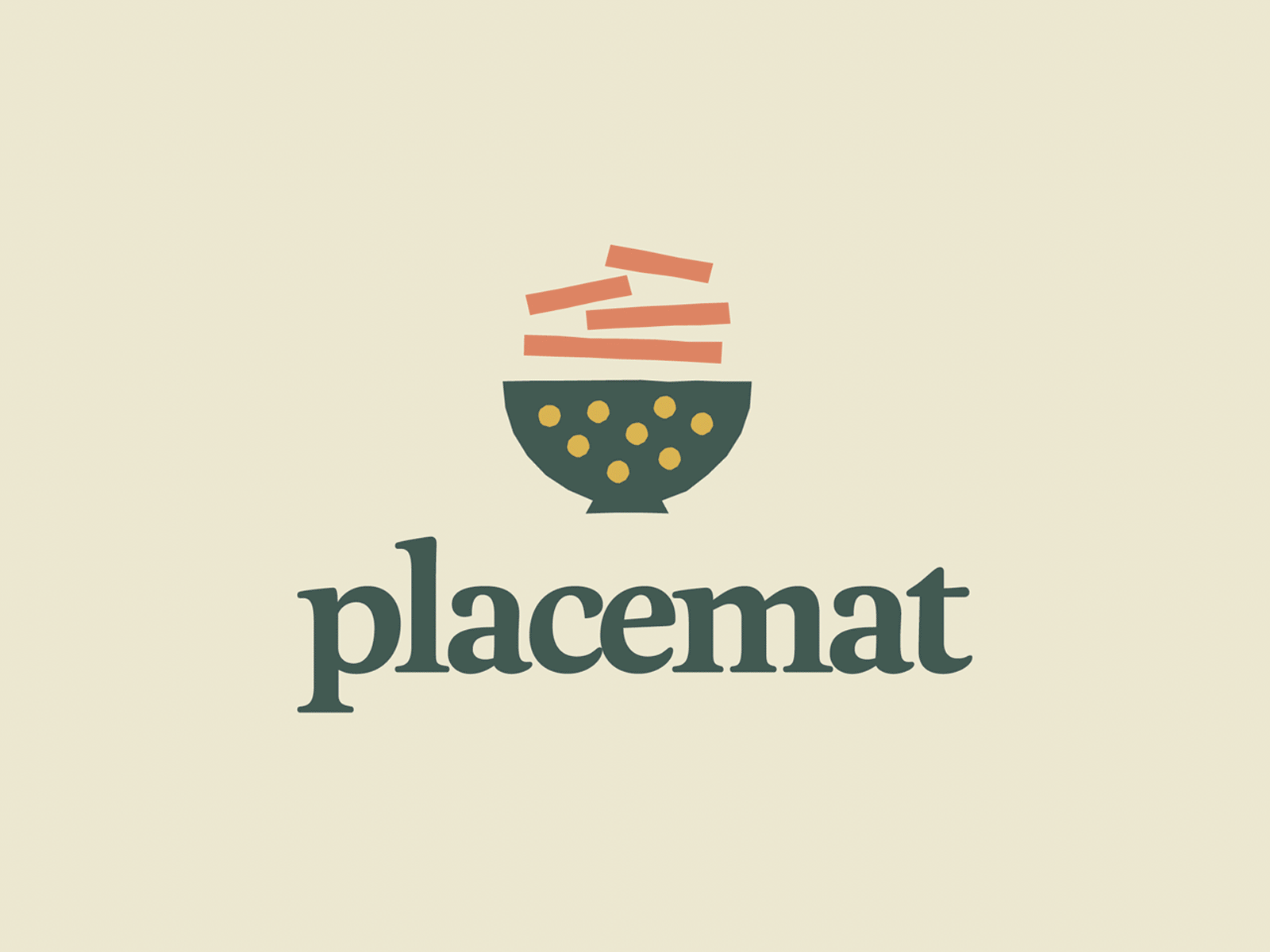 Placemat Branding bowl branding catering cut out dinner food geometric logo logodesign meal pattern serif typography