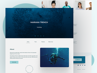 Mariana Trench holiday - Landing page animation design ui ux