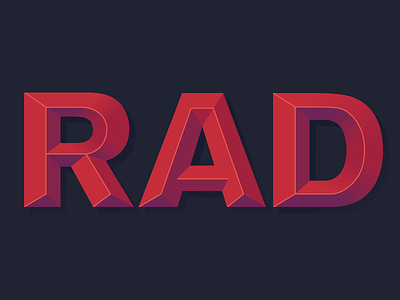 Rad. 3d akzidenz beveled rad specimen type typography vector
