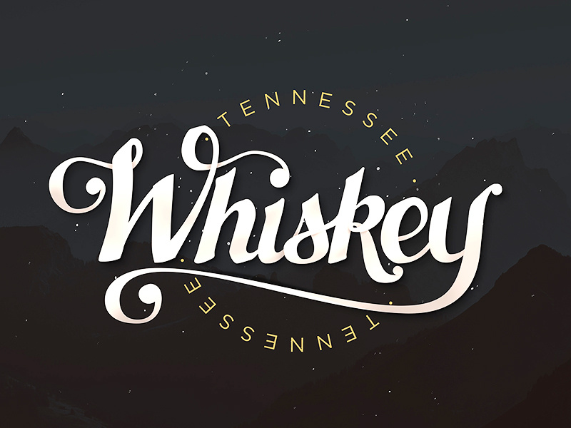 Tennessee Whiskey whiskey alcohol hand lettering typography script brush