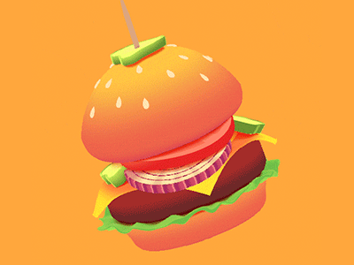 Delicious! burger cheese food gif hamburger lettuce onion pickles tomato