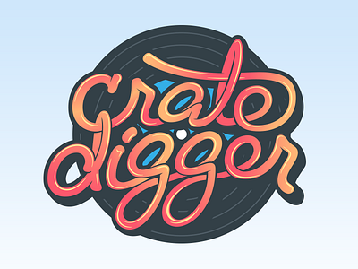Crate Digger Logo lettering logo music record script typography vinyl