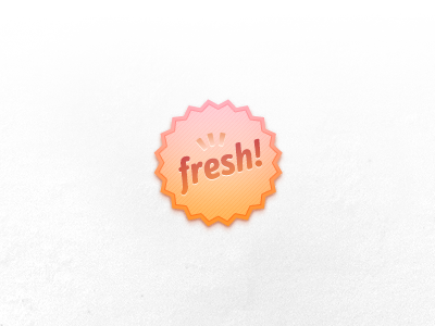 Fresh! badge button orange pink sticker