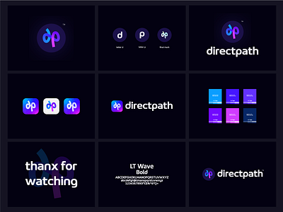 direcpath logo design - dp logo design- Block / Crypto blockchain brand identity branding coin crypto cryptocurrency currency data dp logo ecommerce finance fintech gradients logo logos and branding software symbol tech technology wallet