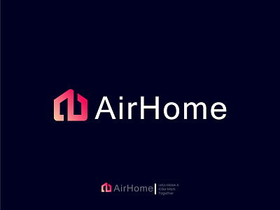 AirHome logo design. a letter abstract brand branding creative design digital marketing agency logo ecommerce family friendly fun gradients home icon identity logo mark minimal unused vector