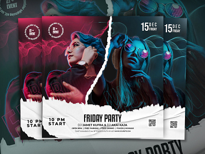 Friday Party Flyer Template square