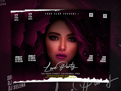 Night club party flyer social media post template