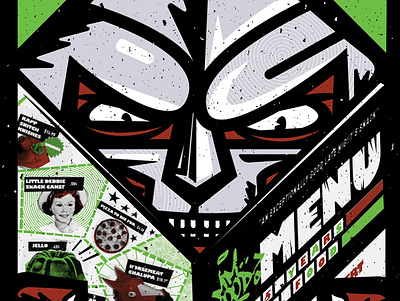 Doom - 15 Years of Mm.. Food cartoon collage concert poster design graphic design mfdoom mmfood poster poster design rap texture typography