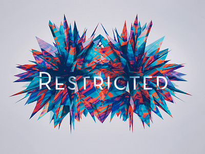 Restricted abstract c4d poster restrict typography