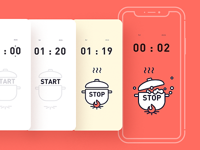 Cooking Countdown Timer-D14 app cooking dailyui illustration progress uiux www.dailyui.co