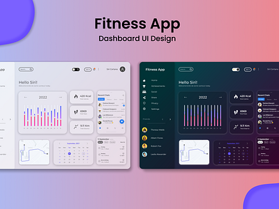 Fitness App - Dashboard UI Design animation app design graphic design motion graphics ui ux