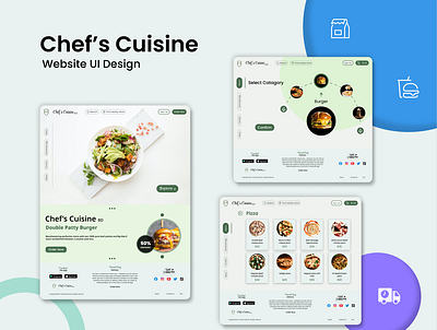 Chef's Cuisine - Website UI Design animation app design graphic design motion graphics ui ux