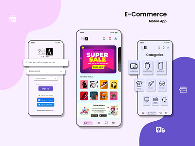 E-commerce - Mobile App Design animation app branding design graphic design logo motion graphics ui ux