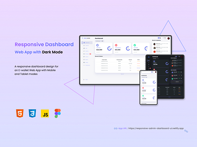 Responsive Dashboard Web App with Dark Mode animation app design graphic design motion graphics ui ux