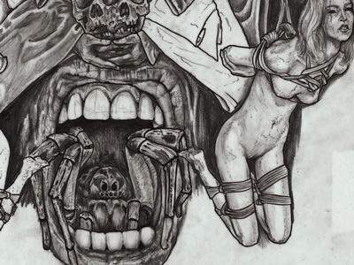 process1 anatomy drawing katana mask pencil samurai shibari skull spider