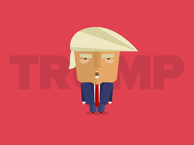 Donald Trump character flat illustration sketchapp trump vector