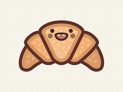 Croissant breakfast character croissant flat illustration sketchapp vector