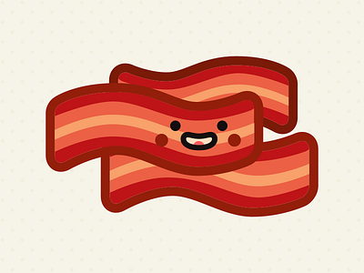 Bacon bacon breakfast character flat illustration sketchapp vector