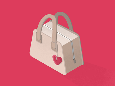 Bag 3d bag heart illustration isometric object perspective sketchapp vector