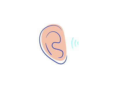 Auditory auditory ear illustration learning spot illustration startup branding ui vector