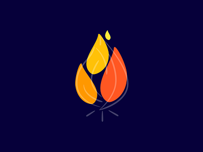 Fire elements fire flame flat illustration startup branding ui vector