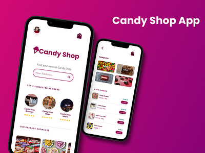 Snack Delivery App - Candy Shop d design food food desing glovo just eat snack ui