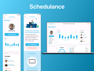 Freelancer Manager - Schedulance chat chat design dashboard dashboard design design freelance invoice manage ui