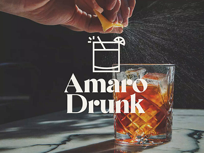 Amaro Drunk - Final Branding amaro badge bar branding cocktail colors design drink elegant icon illustration logo mark serif typography