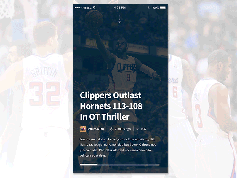 Sports News & Moments App app design gif highlight mobile moments nba news sports twitter ui video