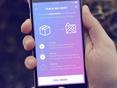 Delivery Tracker UI app clean delivery design minimal mobile order phone progress track ui ux