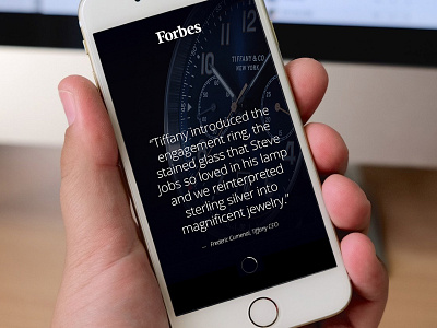 Forbes Intro Quote app clean dark iphone minimal mobile product quote ui ux web